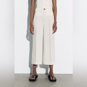 Zara Pleated White Dress Pant Women’s Medium